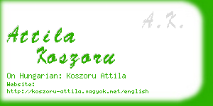 attila koszoru business card